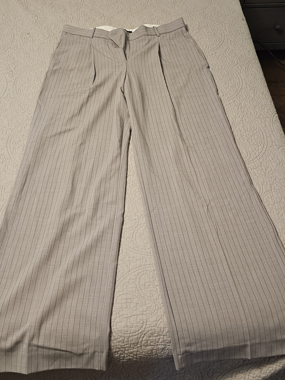 Mango Gray Pinstripe Dress Pants